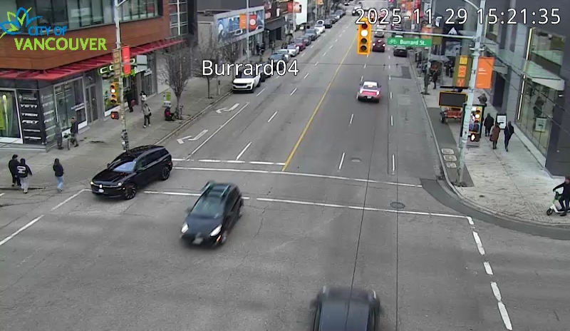 Burrard St & W 4th Ave - East
