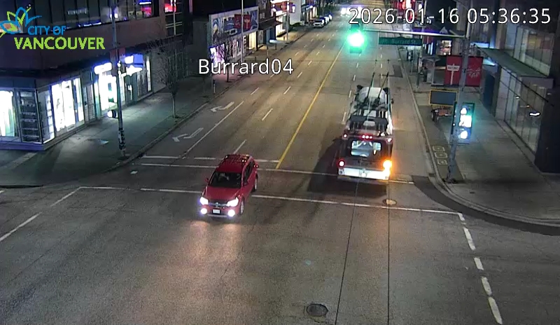 Burrard St & W 4th Ave - East