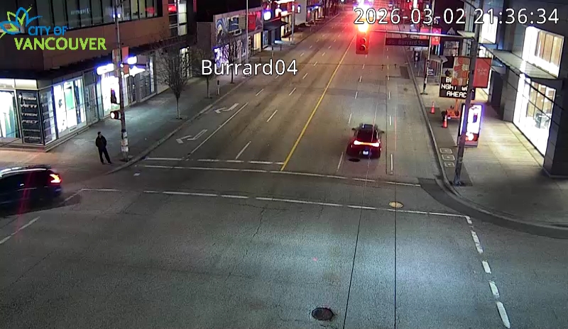 Burrard St & W 4th Ave - East