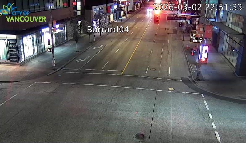 Burrard St & W 4th Ave - East