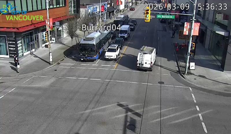 Burrard St & W 4th Ave - East