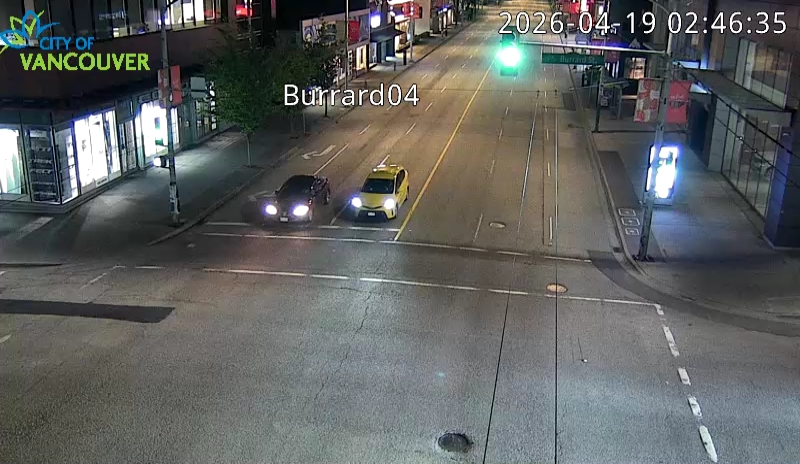 Burrard St & W 4th Ave - East