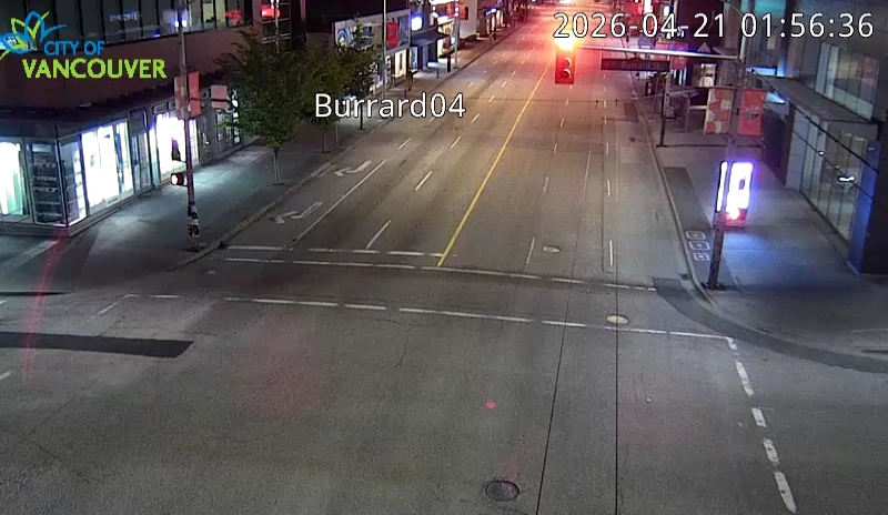 Burrard St & W 4th Ave - East