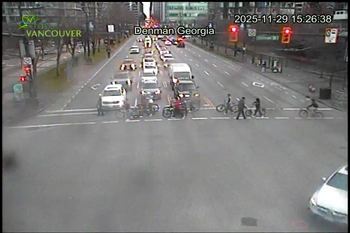 W Georgia St & Denman St - East