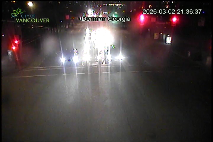 W Georgia St & Denman St - East