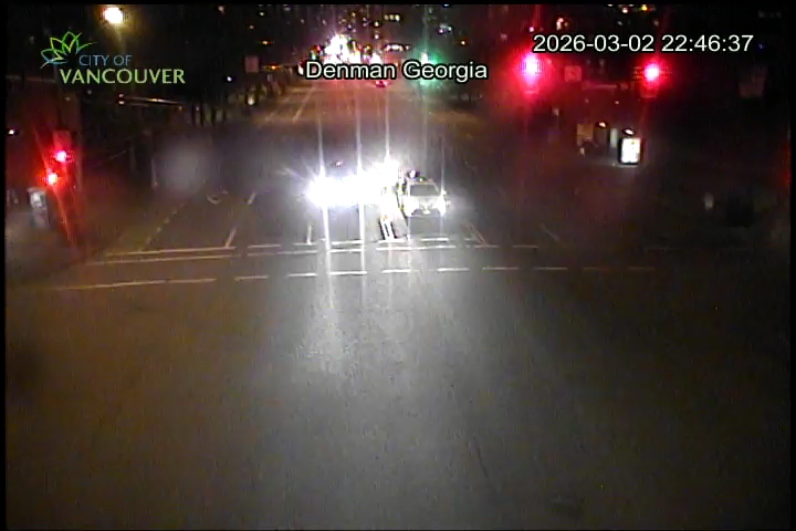 W Georgia St & Denman St - East