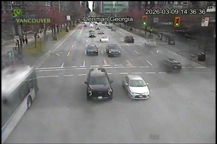 W Georgia St & Denman St - East