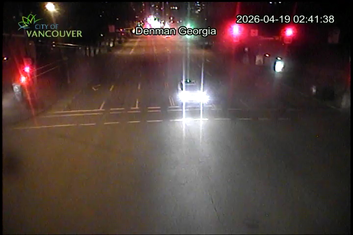 W Georgia St & Denman St - East