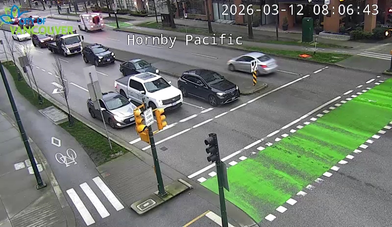 Hornby St and Pacific St - East