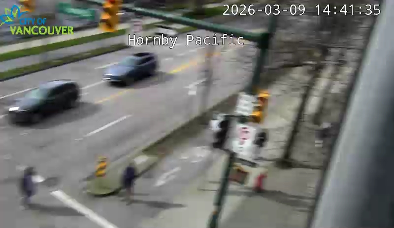 Hornby St and Pacific St - West