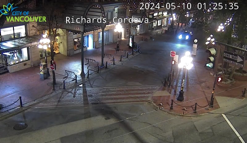 Canada Vancouver pedestrians and cars in the Gastown area live camera